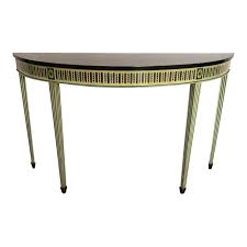 Maitland Smith Neoclassical Demi Lune Console Table In 2020 Console Table Solid Wood Table Maitland Smith