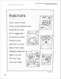 Habitats Poem Fluency Building Read Aloud Poem Printables Kindergarten Poems Reading Poems Shared Reading Poems