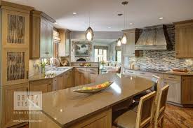 Chic Rustic Kitchen With Light Rift Sawn Stained Oak Tan Cambria Quartz Custom Metal Hood Unique Island W Rustic Kitchen Contemporary Kitchen Kitchen Design