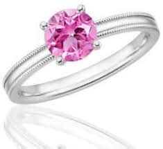 Ultimate Gems 925 Sterling Silver Pink Sapphire 4 Prons Solitaire Ring  (9.00) : Amazon.in: Jewellery