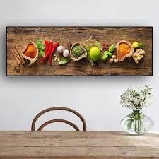 Grains Spices Spoon Peppers Kitchen Canvas Painting Cuadros Scandinavian Posters And Prints Wall Art Food Picture Living Room Kitchen Canvas Wall Art Prints Living Room Art Prints