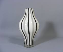 Black And White Striped Vase Uk Mid Century Art Glass Vase Art Glass Vase Cased Glass Vase Striped Glass Vase Flower Vase Vintage Vase Modernist Vase Free Uk Post Glass Art Glass Vase Glass