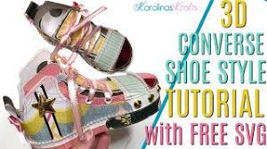 Download 3d Paper Crafts Ft A Look Alike Converse Shoe Process With A Free 3d Converse Svg File Youtube