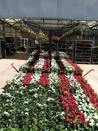 Red White Blue Display At Lowe S Sevillefarms Lowe S Garden Center Garden Center Displays Garden Center