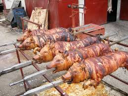 Belgrade Serbia Whole Pig On A Stick Is A Traditional Way Of Preparing Pork In Serbia Roasted And Smoked Meat Is A Cust Smoked Food Recipes Bbq Fire Cooking