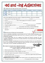 Ed And Ing Adjectives English Grammar Worksheets English Adjectives Adjectives