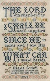 Aida cloth, used for cross stitch, is woven so. Lord Is My Shepherd Cross Stitch Pattern