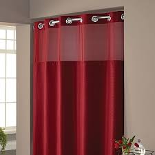 Hookless Waffle Fabric Shower Curtain And Liner Set Red Bathroom Decor Bathroom Red Fabric Shower Curtains