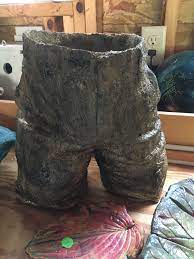 Little Boys Pants I Dipped Them In Cement Put Stuffing In A Plastic Bag And Then Into The Legs Of The Pants To Shape Them Cement Planters Cement Boys Pants
