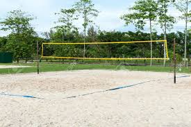 Volleyball is a team sport in which two teams of six players are separated by a net. Beach Volleyball Field Stock Photo Picture And Royalty Free Image Image 16739582