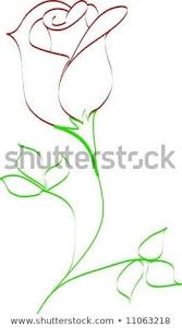 Simple Line Drawing Of Rose Bud Rose Drawing Simple Roses Drawing Flower Art Drawing