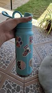 Botella Térmica Buffer Acero Inoxidable 1Lt +2 Tapas Turquesa