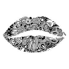 Zentangle Kiss Lips Sign Language Art Pattern Coloring Pages Detailed Coloring Pages