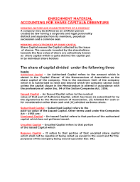 That means now company can be formed. Enrichment Material Accounting For Share Capital Amp Debenture
