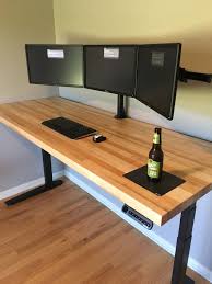 Just remember that butcher block requires some extra care (more on that below). Butcher Block Hydraulic Desk Home Studio Desk Butcher Block Desk Desk