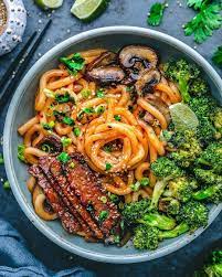 Vegan Udon Noodle And Veggie Bowl Recipe Vegan Dinner Recipes Veggie Bowl Vegan Udon