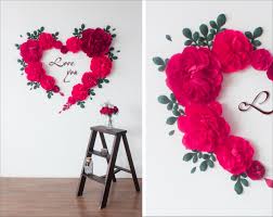 Red Flowers Wall Backdrop Wedding Wall Decorations Party Flowers Wall Decor Paper Flower Set Pa Flower Wall Decor Wedding Wall Decorations Wedding Wall