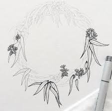 Work In Progress Of Australian Native Wreath Illustration Christmas Wreath Illustration Floral Wreaths Illustration Flower Drawing Design