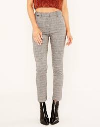 Slim Fit Check Pant Red Black Check Womens Dress Pants Pants For Women Clothes