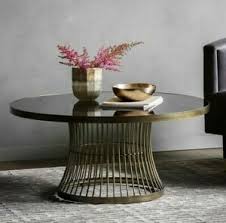 Are there any special values on glass coffee tables? Pickford Metal Round Coffee Table 90cm Black Glass Top And Antique Brass Base Ebay