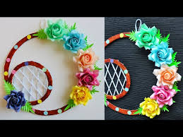 How to make paper flower wall decoration paper flower tutorial welcome! Paper Flower Wall Hanging Easy Wall Decoration Ideas Paper Craft Diy Wall Decor Litetube