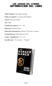 Para él, este día de la cosecha será el primero de toda su vida en que no temerá por su. Ensayo Los Juegos Del Hambre
