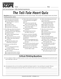Many were content with the life they lived and items they had, while others were attempting to construct boats to. The Tell Tale Heart Quiz Scope