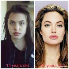 ANGELINA JOLIE THEN & NOW One of my Hollywood celebrity crush😍 Those pouty  lips are just perfect hehe💋