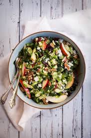 Adding the cranberries and pecans takes it to a whole other level for a special meal. Shredded Brussels Sprouts Kale Salad With Apple Gorgonzola Candied Pecans Ambitious Kitchen