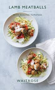Our Recipe For Lamb Meatballs With Roasted Tomatoes Makes A Simple Delicious Mid Week Meal Using Courget Delicious Healthy Recipes Waitrose Food Lamb Recipes
