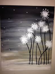 Beautiful Easy Black And White Canvas Painting Ideas Dandelions Diy Canvas Painting So Pretty Ive Done This One Super Easy And Turns Out Beautiful Handym Easy Canvas Painting Canvas Painting Diy Diy Canvas