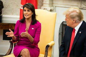 Former us envoy to the un nikki haley has sparked rumors that she is eyeing the white house, after using her address to support us president donald trump while also laying out her own vision for the. After Keeping A Careful Distance From Trump Nikki Haley Is All In The New York Times