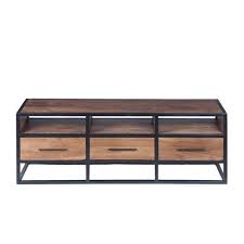 A metal tv stand will be sturdy, more lightweight than wood, and have a potentially slimmer profile. Wooden With Metal Frame Tv Stand For Tvs Up To 75 Brown Black The Urban Port Target