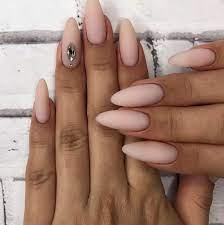 Make You Acrylic Nails Short Almond Matte Grey Unghie Gel Unghie Opache Unghie Design