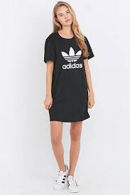 Black And White Adidas T Shirt Women S Adidas Originals Black Trefoil T Shirt Dress T Shirt Dress Uk Long Tshirt Dress Adidas Dress