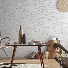 Papier Peint Intisse Craie Briquettes Blanc Briquette De Parement Papier Peint Meuble Deco