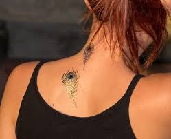 Federn werden in vielen schamanischen ritualen verwendet, um die kommunikation. Flash Tattoo Pfauenfeder Gold Silber 9 Teilig Deko Fur Die Perfekte Art Nr C009