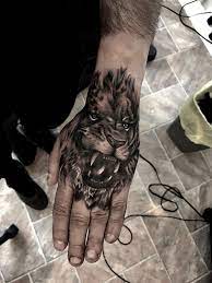 Tattoo Handtattoo Blackandgrey Blackandgreytattoo Lion Liontattoo Hand Tattoos Black And Grey Tattoos Tattoos