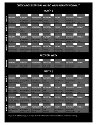 Insanity Workout Wall Calendar Insanity Workout Schedule