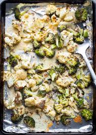 roasted broccoli and cauliflower with