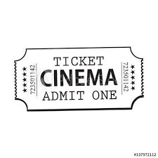 Black And White Vector Sticker One Retro Style Vintage Cinema Movie Ticket Black And White Sketch Vector Illustration Isola Movie Tickets Black And White Sketches Black And White Stickers