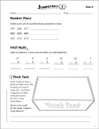 After mastering the primary mathmatical concepts, third grade students are introduced to more complex material. Independent Practice Grade 3 Math Jumpstart 3 Printable Skills Sheets Number Puzzles