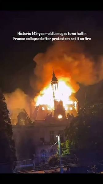 FRANCE: The historic 143-year-old Limoges Town Hall has been devastated by fire after masked protesters set the landmark building ablaze during nationwide demonstrations on Saturday, October 17. The ...