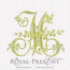 Choosing a style is another great way to customize embroidery. Floral Monogram Embroidery Design Letter M By Royal Present