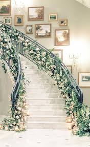 The eremurus (or fox tail lily) added dramatic height with its long, straight stem, especially when paired with the tall, bendy fritilaria percisca. 12 Fabulous Wedding Staircase Decoration Ideas Wedding Stair Decor