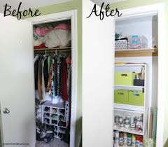 Be sure to use all the vertical space of the closet with. How To Organize A Craft Closet Without Spending A Dime Green With Decor