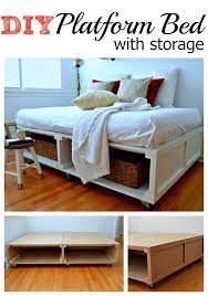 Building A Diy Platform Bed With Tons Of Storage And Wheels Diy Platform Bed Frame Diy Platform Bed Bed Frame With Storage