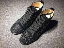 Hot Ua Christian Louboutin Black Sequins Black High Rhinestone Sneakers Cheap Sale Online Sophia Sneakers Kanye West Sneakers
