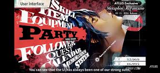 Nightfall on X: Metaphor ReFantazio Menu Porn t.cozfjGOmQnk3  X