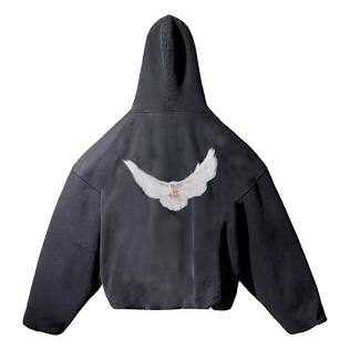 The iconic white dove graphic across the back panels, AI generated